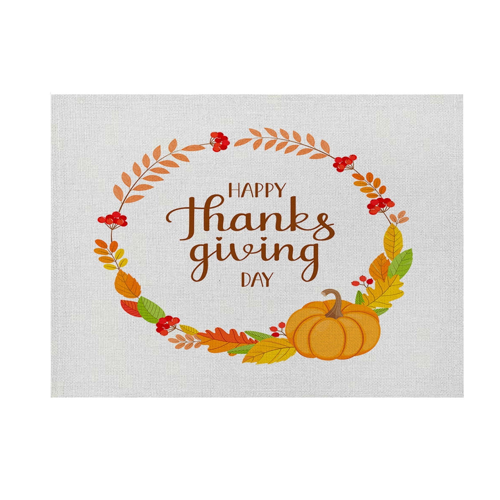 Lililumin Thanksgiving Pumpkin Turkey Maple Leaf Placemats Autumn Table