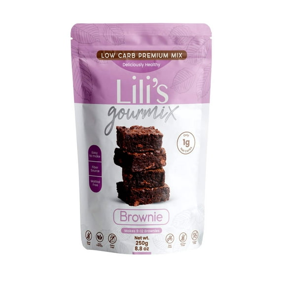 Lilis Gourmix Brownie Low Carb Keto Baking Mix, Sugar & Gluten Free, 8.8 oz