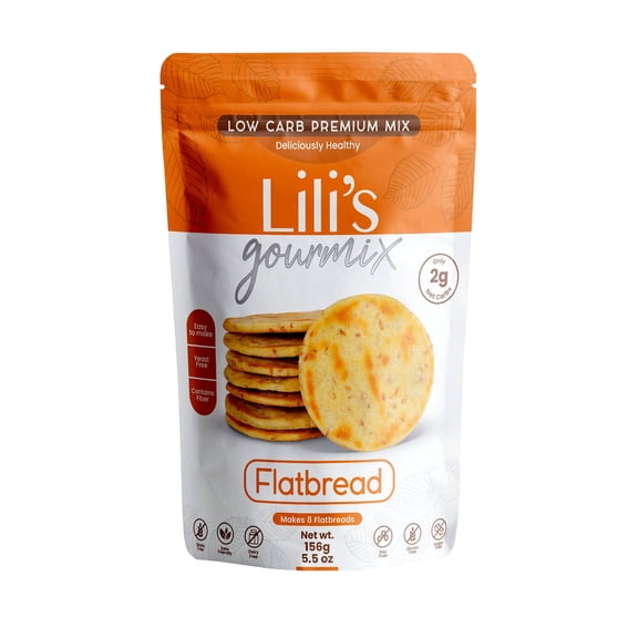 Lilis Gourmix Flat Bread Low Carb Keto Premium Mix, Sugar & Gluten Free, 5.5 oz