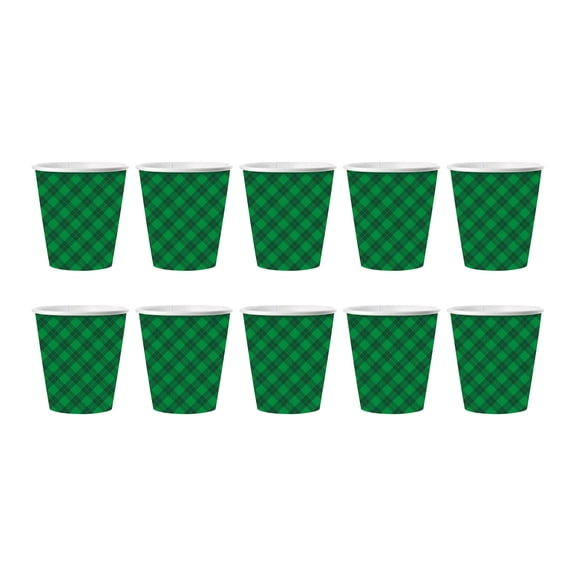 Lilixerw 10 PCS St Patricks Day Disposable Paper Cup 3.35 Inch,Festive Dinner Cup for Party,Thickened Paper Cup with Holiday Designs for Shamrock Party,Picnic,Home,Spring Celebration,Green