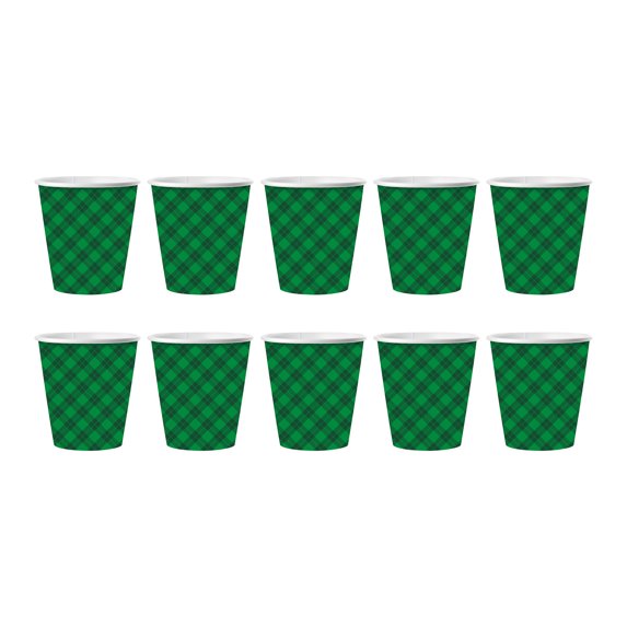 Lilixerw 10 PCS St Patricks Day Disposable Paper Cup 3.35 Inch,Festive Dinner Cup for Party,Thickened Paper Cup with Holiday Designs for Shamrock Party,Picnic,Home,Spring Celebration,Green