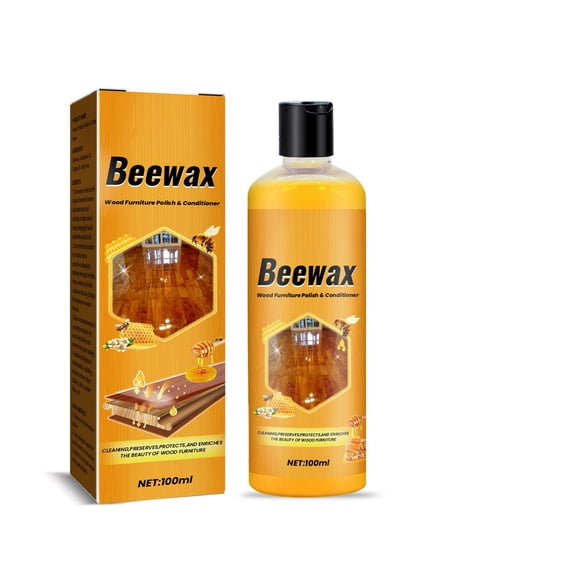 Lilixerw 100ml Beeswax Wood Polish & Cleaner,3-in-1 Natural Wood Conditioner,Restores Shine & Protects,For Furniture,Floors,Cabinets,Safe for All Wood Surfaces,Colorless,3.38 oz