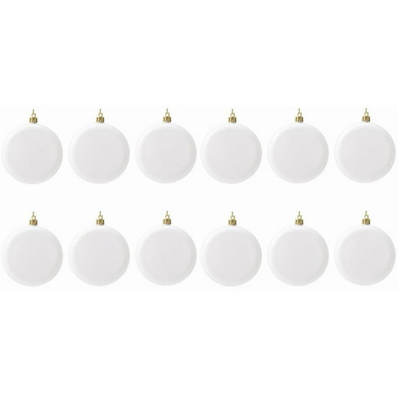 Lilixerw 12 PCS DIY Christmas Ornaments,3.15Inch White Round Plastic Craft Block for Painting,Personalized Xmas Tree&Holiday Decor Projects