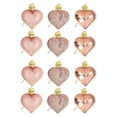 thumbnail image 1 of Lilixerw 12 PCS Heart Ornaments for Valentine‘s Day,Glossy Matte & Glitter Festive Pendant,Christmas Tree Decor,Couple Gifts,2.36Inch,Yellow, 1 of 6