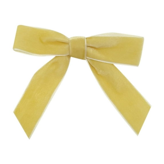 Lilixerw 12 PCS Velvet Ribbon Bows for Christmas Tree Decorations,Cute Xmas Ornaments for Home Party Front Door,Xmas Festival Decor,Yellow