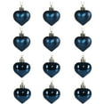 thumbnail image 1 of Lilixerw 12-Pack Heart-Shaped Xmas Ornaments,Christmas Baubles for Xmas Tree,Valentine‘s Day,Wedding,Festival Party Decor,1.97Inch,Dark Blue, 1 of 2