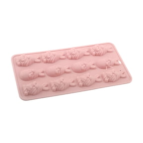 Lilixerw 12 Small Compartment Easter Bunny Egg Carrot Silicone Mold,3-in-1 Knock-Off Cake Pan Set for Baking,Food Grade Heat-Resistant & Non-Stick Easy Demold & Clean,7.83x4.09x0.51in,Pink