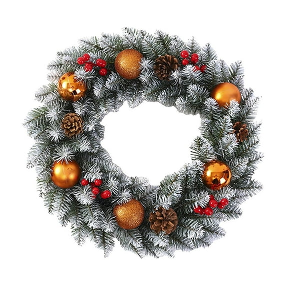 Lilixerw 12-inch Artificial Christmas Wreath with Simulated Red Berries,Realistic Xmas Greenery Garland for Front Door Window Wall Holiday Party Decor,Festival Supplies,Bronze