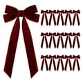 thumbnail image 1 of Lilixerw 16 Pcs Velvet Christmas Bows,7.68x3.94 Inch Xmas Gift Wrap Bows for Tree Wreath Wedding Party Decor,Reusable Craft Bows for Snack Candy Bags,Wine, 1 of 7