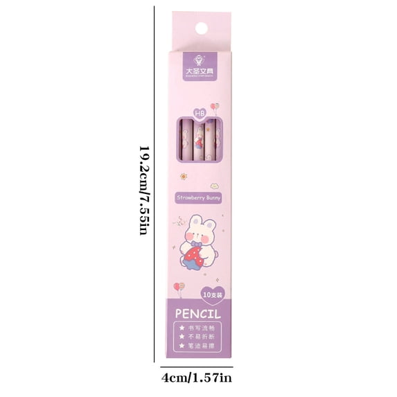 Lilixerw 1Box (10Pcs) Wood Pencils Bulk Unsharpened,Cute Pencils Office Essentials - Bunny