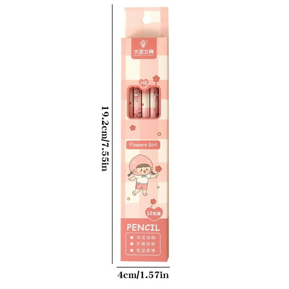 Lilixerw 1Box (10Pcs) Wood Pencils Bulk Unsharpened,Cute Pencils Office Essentials - Flower