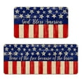 thumbnail image 1 of Lilixerw 2 PCS 4th of July Door Mat Patriotic Memorial Day Welcome Front Doormat,Red White Blue Star Outdoor Rug Nonslip Washable Independence Day Decorations, 1 of 6