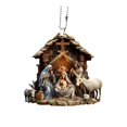 thumbnail image 1 of Lilixerw 2 PCS Christmas Jesus Scene Ornaments,Christian Decor Nativity Christmas Decorations,Religious Christmas Ornaments, 1 of 8