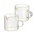 thumbnail image 1 of Lilixerw 2 PCS Espresso Coffee Cups,4 Oz Double Spout Shot Glasses Cup with Handle,Heat-Resistant Borosilicate Glass,Microwave & Dishwasher Safe,For Latte,Milk,Dessert,2.36x2.28 Inch,Clear, 1 of 6