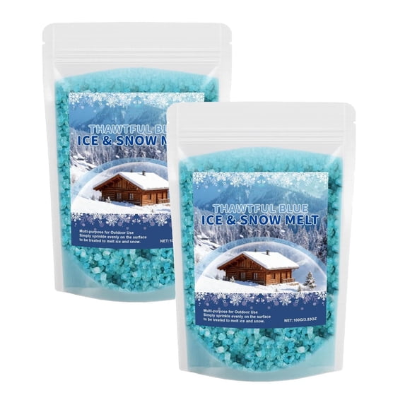 Lilixerw 2 PCS Snow Melting Salt 20lb,Fast Acting Ice Melt Deicer for Driveways,Sidewalks & Steps,Safe for Concrete & Pets,with Blue Towel