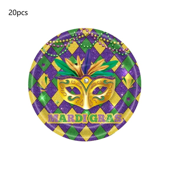 Lilixerw 20 PCS Carnival Party Tableware,Disposable Dinner Plates Set with Carnival Theme Pattern,7.09In