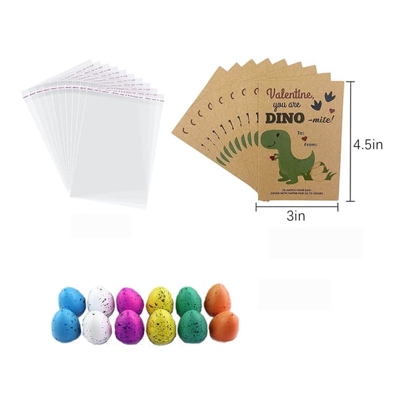 Lilixerw 20 PCS Dinosaur Hatching Eggs with Valentine's Day Cards,Easter Gifts Dinosaur Hatching Eggs,Festive Party Favors for Classroom,Easter Egg Hunt Fillers,Multicolor