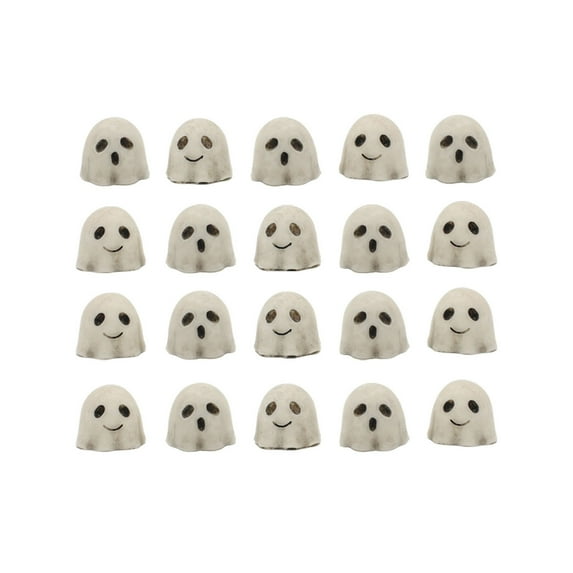 Lilixerw 20 PCS Halloween Small Ghost Ornaments,Cute Ghost Decoration,Halloween Tree Decorations,Plastic Decorative Mini Ghost Decoration