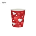 thumbnail image 1 of Lilixerw 20 PCS Valentine's Day Tableware,Red & White Paper Cup Set with Heart Patterns,Party Decor for Romantic Dinner, 1 of 6