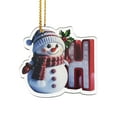 thumbnail image 1 of Lilixerw 2025 Christmas Snowman Alphabet Ornaments,3.15 inch Personalized Clear Acrylic Xmas Letter Pendant with Gold Cord for Xmas Tree Decor,Festival Party Hanging Decorations,H, 1 of 5