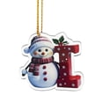 thumbnail image 1 of Lilixerw 2025 Christmas Snowman Alphabet Ornaments,3.15 inch Personalized Clear Acrylic Xmas Letter Pendant with Gold Cord for Xmas Tree Decor,Festival Party Hanging Decorations,I, 1 of 5