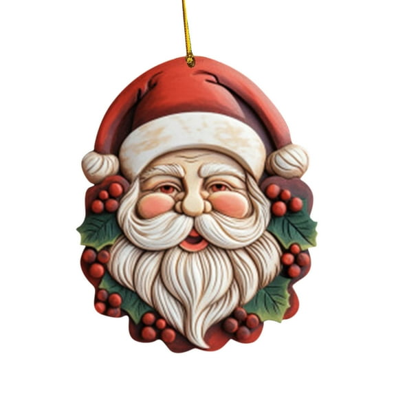 Lilixerw 2025 Resin Christmas Ornament,with Santa Claus Pattern,Funny Durable Festive Hanging Decor for Xmas Tree,Home Party Gifts
