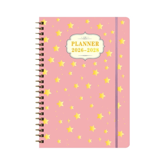Lilixerw 2026-2028 Star Design Academic Planner,Hardcover Weekly Monthly Planner with Tabs & Pockets,Classroom Planner,Calendar from Jan 2026 to Dec 2028,8.2x5.9 Inch,Pink