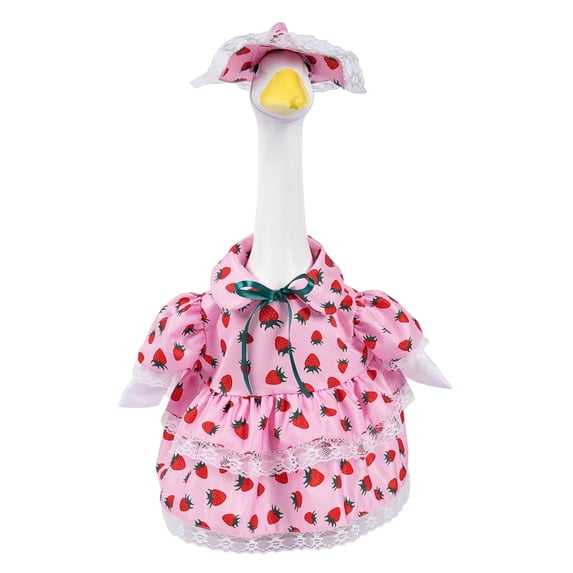 Lilixerw 23 inch Outdoor Decorative Goose Costumes Set,Removable Durable Yard Decor for Easter,Waterproof Fade-Resistant Fabric,Patio Porch Garden Decor,Cute Goose Clothes,Pink