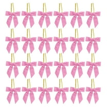 Lilixerw 24 PCS Velvet Christmas Bows,Xmas Decor for Tree Wreath Gift wrapping,Home Craft & Party Supplies,3.15Inch Xmas Bow,All-occasion Use,Pink