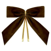 Lilixerw 24-Pack Velvet Christmas Bows,3.5Inch Xmas Hanging Decor with Wire Edge for Xmas Tree,Wreath,Gift Wrapping,Party & Craft Decorations,Coffee