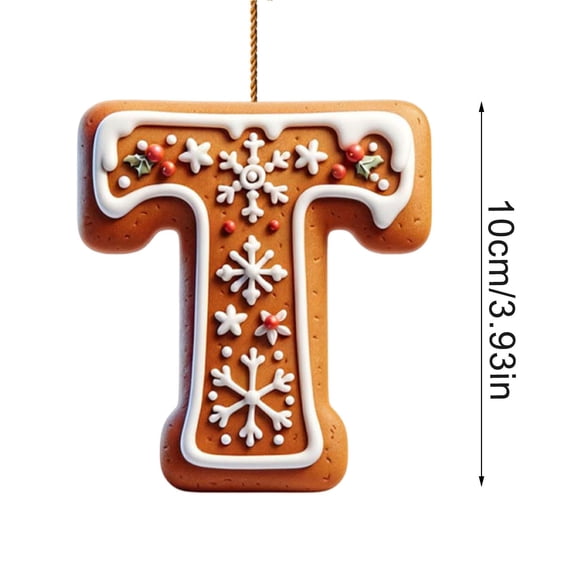 Lilixerw 26 Alphabet Christmas Hanging Ornaments,with Snowflake Xmas Tree Pattern,Christmas Acrylic Letter Decor for Xmas Tree Hanging,Home Door Wall Decoration,3.94Inch,T
