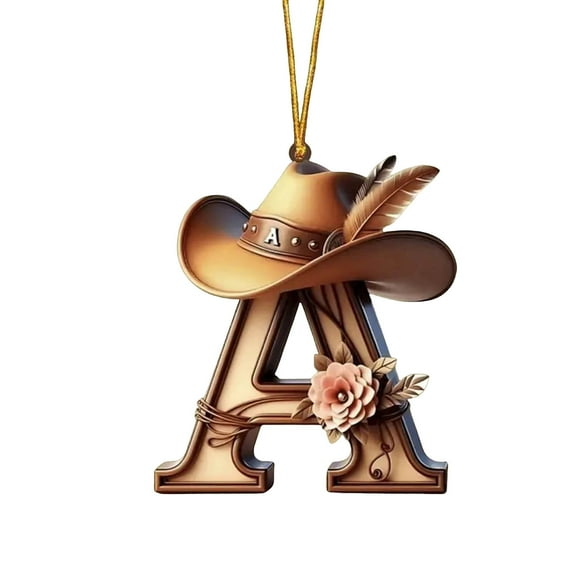 Lilixerw 26 Letter Acrylic Christmas Ornaments,with Hat,3.15Inch Personalized DIY Xmas Tree Decor for Spell Names&Words,Home Wall Wreath Pendant,A