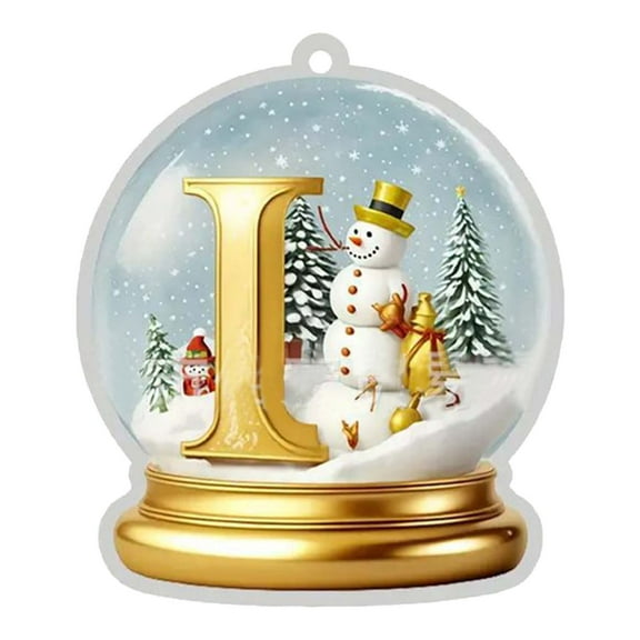 Lilixerw 26-Letter Acrylic Crystal Xmas Ornament,2D Flat Pendant for Xmas Tree&Home Decor,Festival Party Decoration,Letter I