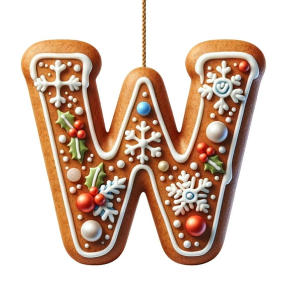 Lilixerw 26 Letter Xmas Ornaments for Xmas Tree Decoration,3.15 inch Personalized Xmas Letter for Party DIY Craft,Festival Supplies,(W)
