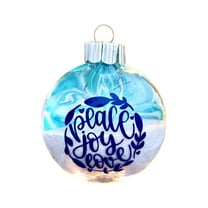 Lilixerw 2D Beach Christmas Ball Ornament,Blue Shatterproof Plastic Festival Hanging Decor for Xmas Tree&Holiday Displays,Modern 2.76Inch Pendant Decoration