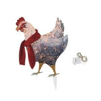 Lilixerw 2D Luminous Christmas Chicken Decoration with Scarf,Glowing Outdoor Holiday Xmas Decor,Acrylic Garden & Yard Stake for Xmas Party,Easy to Install,Red