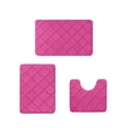 thumbnail image 1 of Lilixerw 3 PCS Bathroom Rug Set,Block Pattern Memory Foam Bath Mats Include Toilet Base Mats,2 Non-Slip Bath Rugs,Area Rug for Bathroom Home Decor Accessories,Pink, 1 of 7