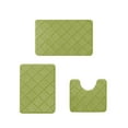 thumbnail image 1 of Lilixerw 3 PCS Bathroom Rug Set,Block Pattern Memory Foam Bath Mats Include Toilet Base Mats,2 Non-Slip Bath Rugs,Area Rug for Bathroom Home Decor Accessories,Green, 1 of 7