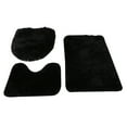 thumbnail image 1 of Lilixerw 3 PCS Bathroom Rugs,Bathroom Carpet Set,Soft and Absorbent Bathroom Mats,Non-Slip Plush Bathrooms Set with Toilet Rugs and Cover,Black, 1 of 8