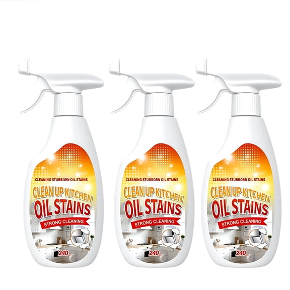 Lilixerw 3 PCS New Formula Heavy Duty Kitchen Degreaser,Strong Grill & Oven Cleaner Spray,Multipurpose Oil Stain Remover for Home & Restaurant,8.12oz