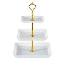 Lilixerw 3 Tier Cake Stand Wedding,Square Dessert Fruit Refreshment Cupcake Stand for Tea Party Serving Platter