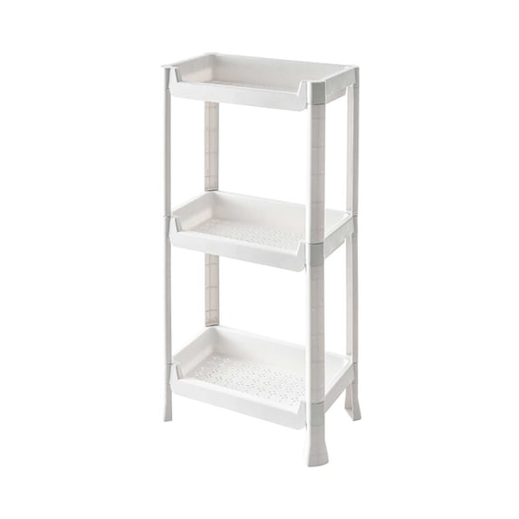Lilixerw 3 Tier Floor-standing Storage Rack,Plastic Storage Shelf for Snack Craft Art Makeup in Bathroom Bedroom Kitchen Bedside Narrow Space,13.4 x 7.48 x 25.7 inch