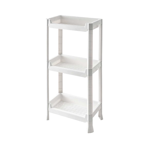 Lilixerw 3 Tier Floor-standing Storage Rack,Plastic Storage Shelf for Snack Craft Art Makeup in Bathroom Bedroom Kitchen Bedside Narrow Space,13.4 x 7.48 x 25.7 inch