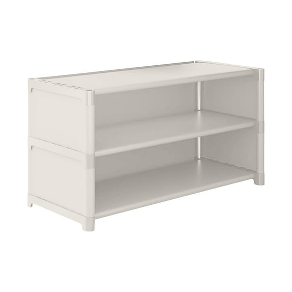 Lilixerw 3-Tier Shoe Rack,Household Stackable Shoe Shelf Organizer for Entryway,Doorway and Bedroom Closet,White