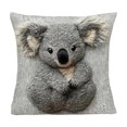 thumbnail image 1 of Lilixerw 3D Koala Animal Embroidery Plush Pillow Cover,Short-Pile Plush Print Cute Animal Pillowcase for Living Room Bedroom Decor,18 x 18 Inch Spring Home Cushion Case, 1 of 6