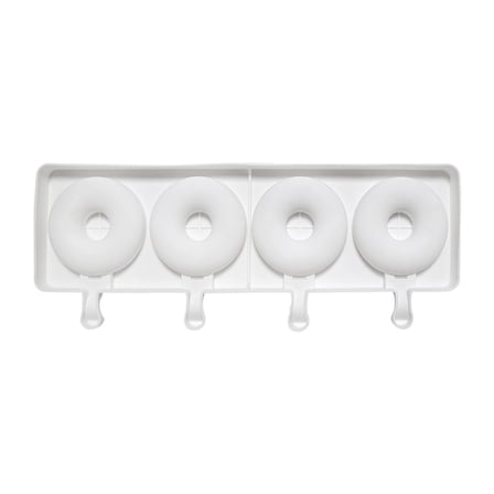 Lilixerw 4-Cavity Silicone Popsicle Ice Cream Mold,Food Grade BPA Free DIY Ice Pop Maker for Frozen Treats Jelly Desserts,Summer Party Supplies,13.85x5.19x0.78 Inch White