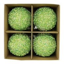 Lilixerw 4 PCS Christmas Ornaments Balls,3.15 inch Glitter Hanging Xmas Tree Balls for Christmas Decorations,Shatterproof Christmas Pendant,Party Supplies,Green