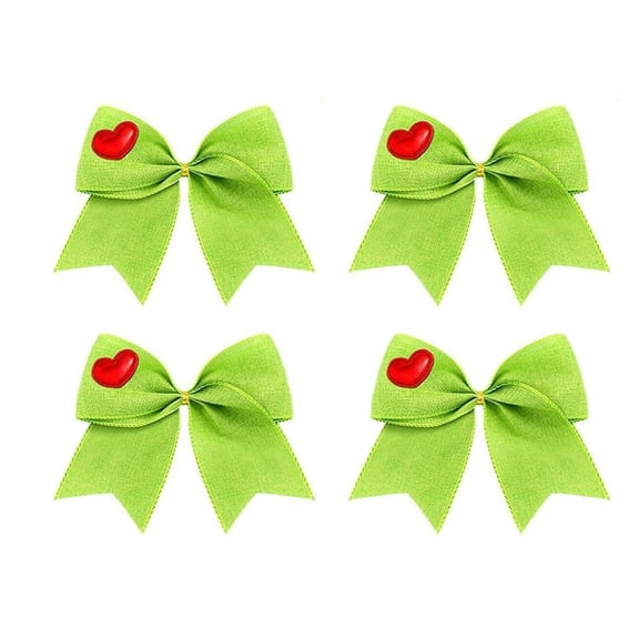 Lilixerw 4 PCS Christmas Tree Bow Decoration,Xmas Satin Ribbon Bow for Wreath and Xmas Tree Topper Ornament,Xmas Home Holiday Decor