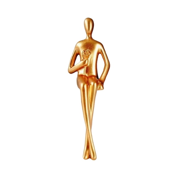 Lilixerw 5.9 Inch Holding Wine Women Ornament,Abstract Gold Women Resin Figurine Ornament,Modern Desktop Decor Sculpture for Living Room,Office Home Art Statue Ornament