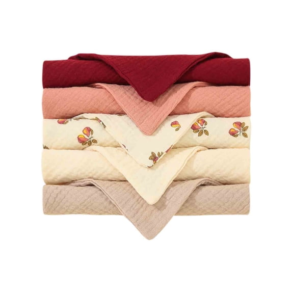 Lilixerw 5 PCS Soft Cotton Bib,Fashion Printed Bibs Set,Drooling and Teething Colorful Bibs